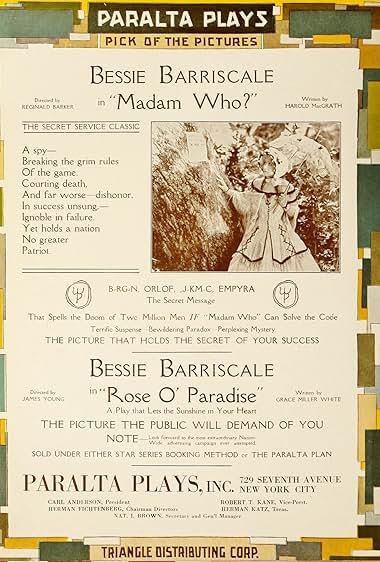 Famous trivia from Hollywood movie : Madam Who (1918)