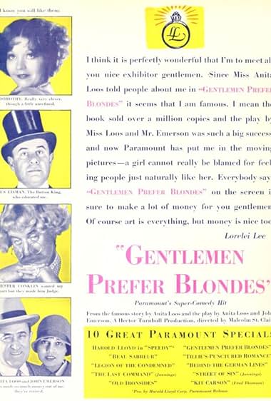 Famous trivia from Hollywood movie : Gentlemen Prefer Blondes (1928)